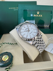 Rolex Datejust 41mm 126334 2025 White Index Dial Jubilee
